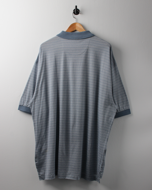 00s Nike Tiger Woods Shield Logo Blue Geometric Polo (XXL)