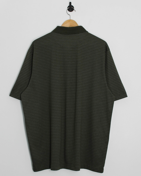 00s Nike Tiger Woods Green Striped Polo-Shirt (XL)