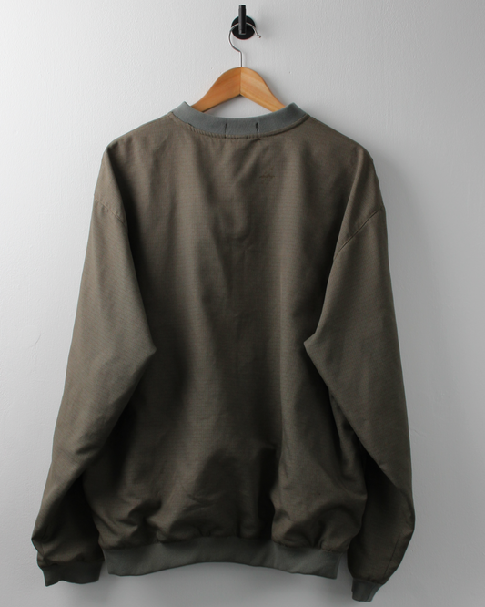 90s Ashworth Brown Micro Pattern Buttoned Windbreaker (L)