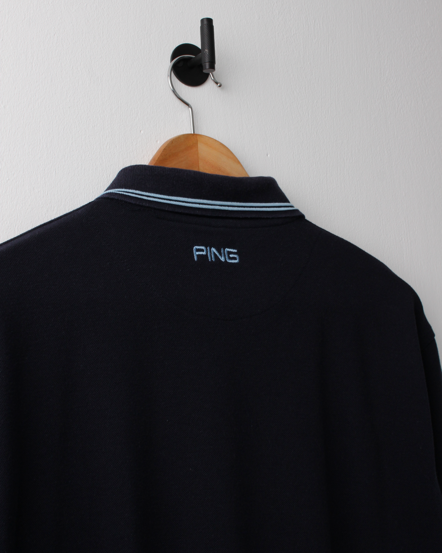 90s Ping ‘Mr Ping’ Logo Navy Polo (M)