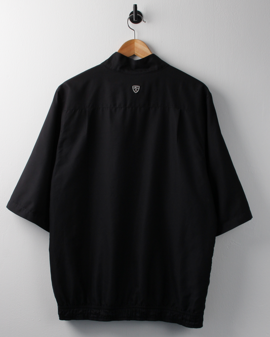 00s Nike Shield Logo Black Short Sleeve Windbreaker (M)