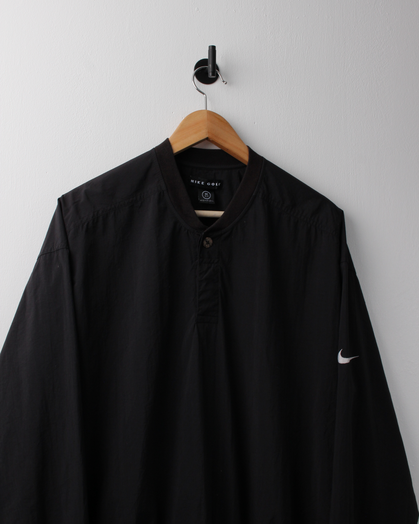 90s Nike Black Buttoned Windbreaker (M)
