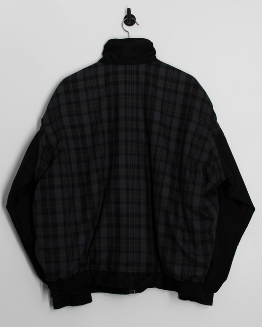00s Sunderland Of Scotland Grey/Black Plaid Tartan Full Zip Jacket (XL)