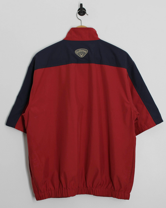 00s Callaway Burgundy/Navy Short Sleeve Windbreaker (M)