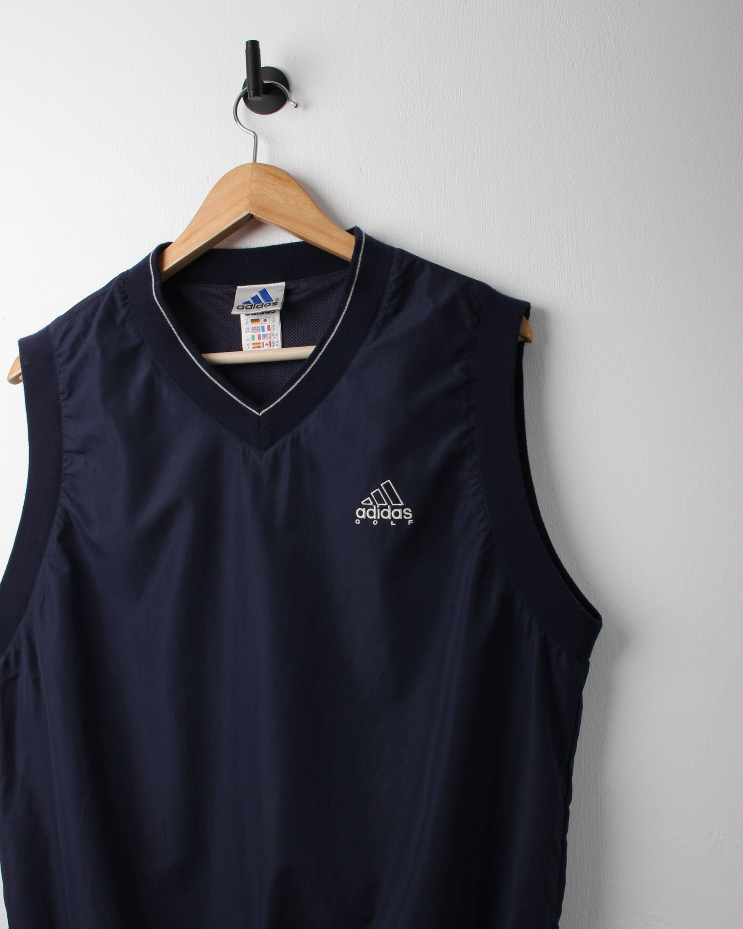 00s Adidas Navy Windbreaker Golf Vest (S)