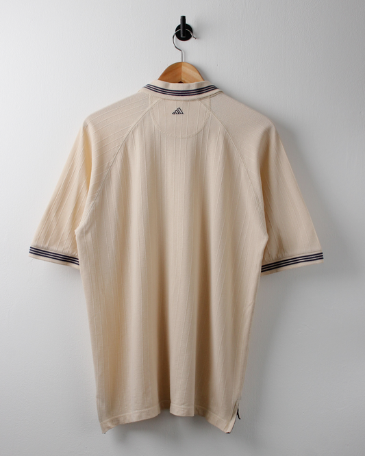 90s Adidas Cream Textured Polo (M)