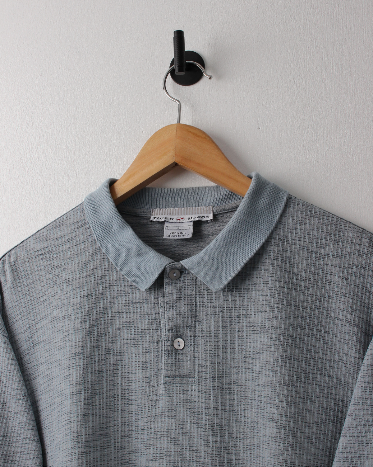 90s Nike Shield Logo Blue Textured Polo (M)