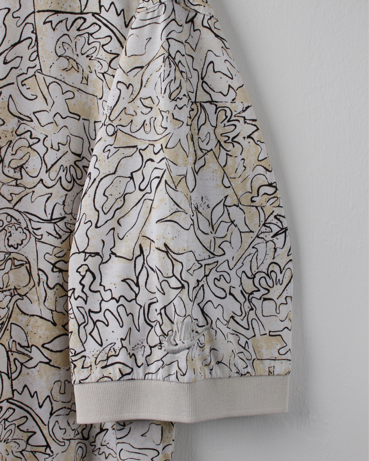 90s Nike White & Cream Abstract Polo (XL)