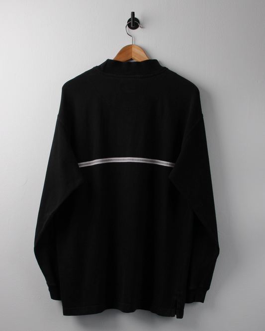 90s TaylorMade Black & White Long Sleeve Cotton Mock Neck (M)