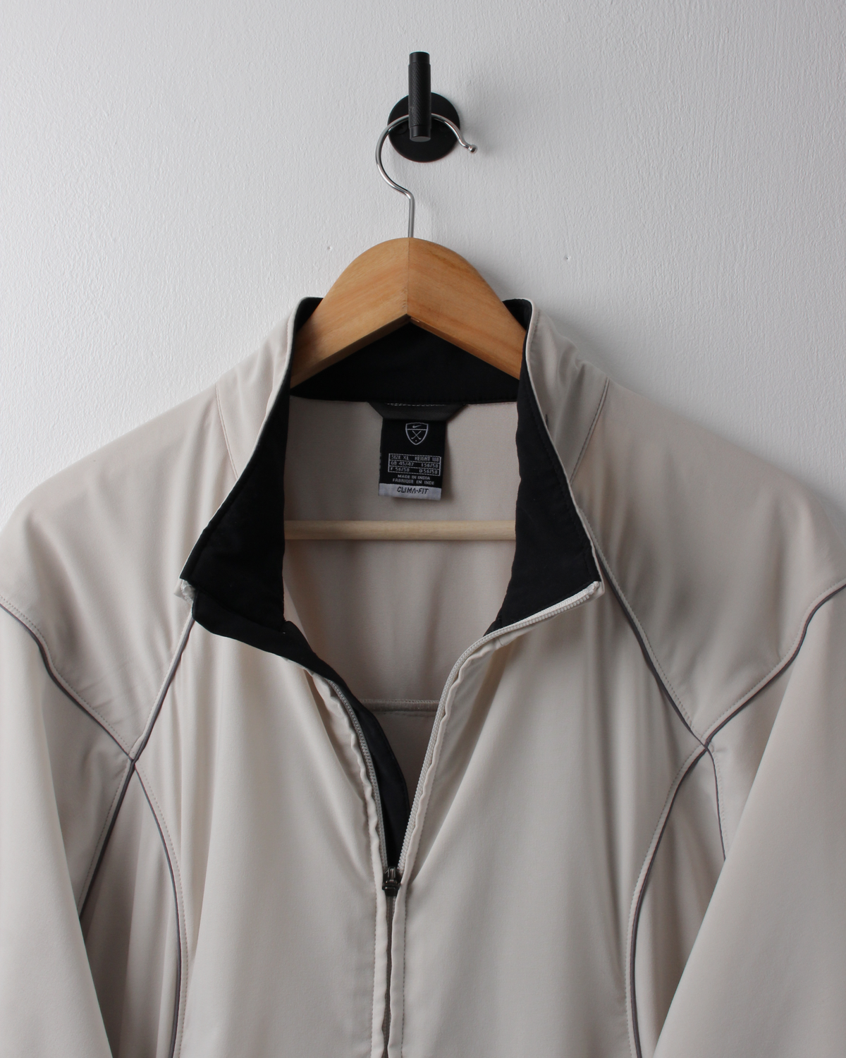 00s Nike Cream Full Zip Short Sleeve Windbreaker (XL)