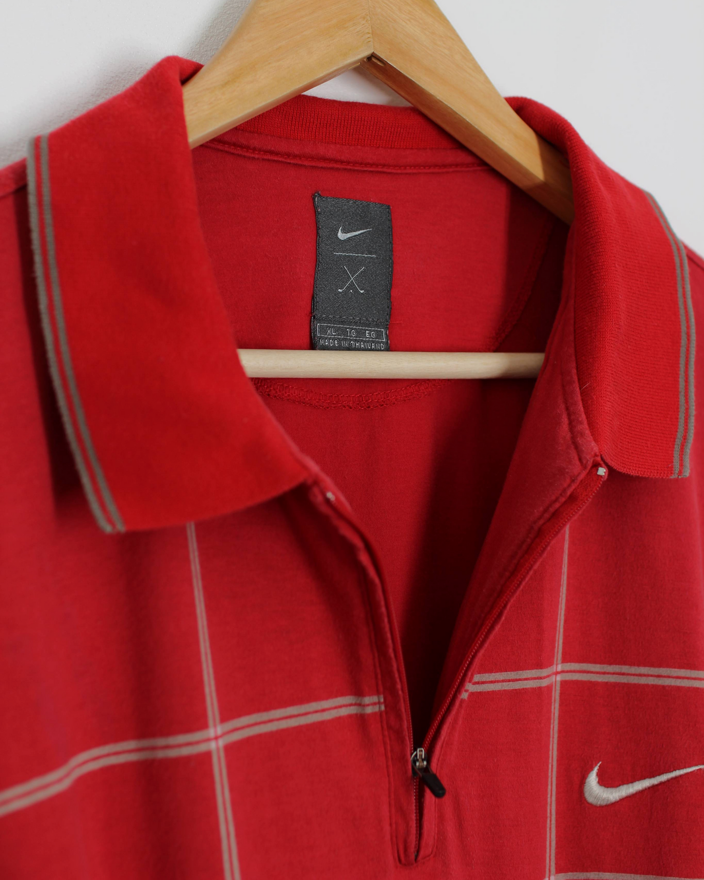 90s Nike Yin Yang Red Polo-Shirt (XL) (Style worn by Tiger at the 98’ Masters)
