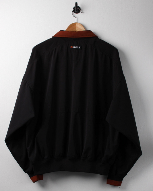 90s TaylorMade Black & Orange Collared Windbreaker (M)