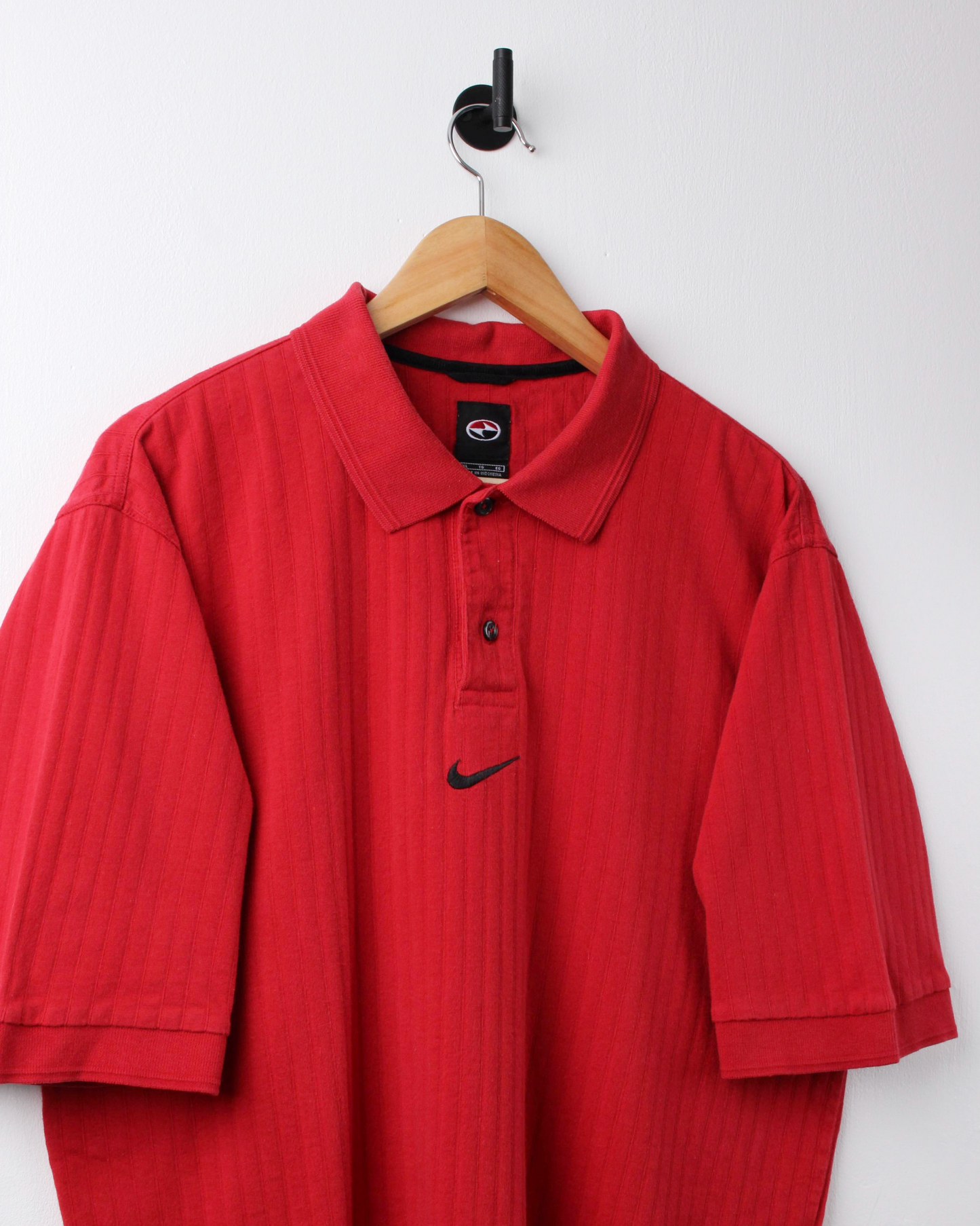 90s Nike Yin Yang Red Centre Swoosh Polo (L)