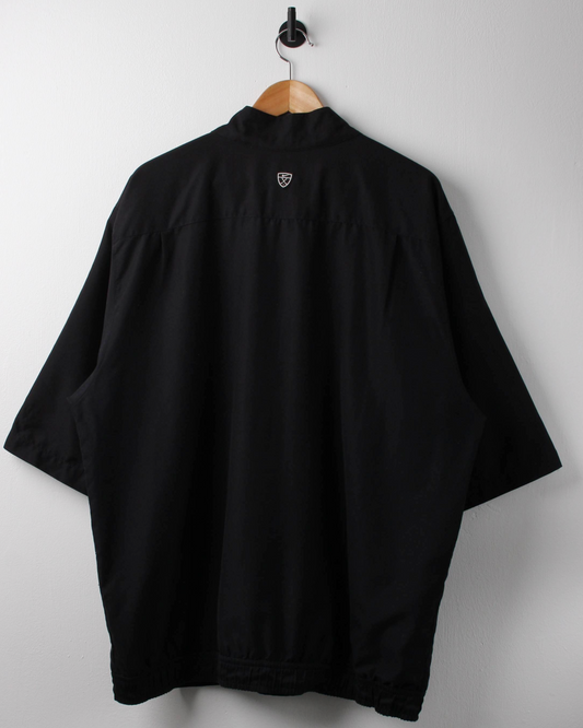 00s Nike Shield Logo Black Short Sleeve Windbreaker (XL)