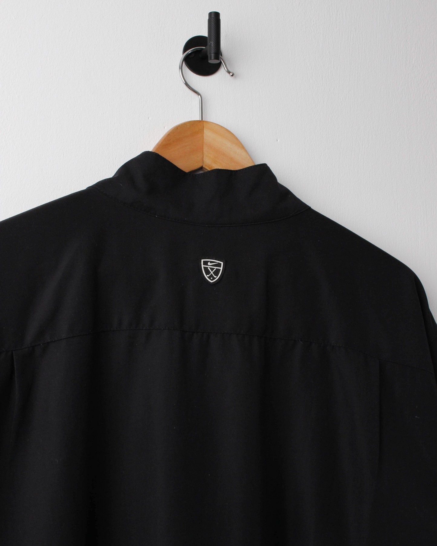 00s Nike Shield Logo Black Short Sleeve Windbreaker (XL)