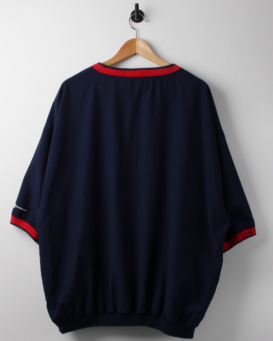 2002 US Open Bethpage Black Navy & Red V-Neck Windbreaker (XL)