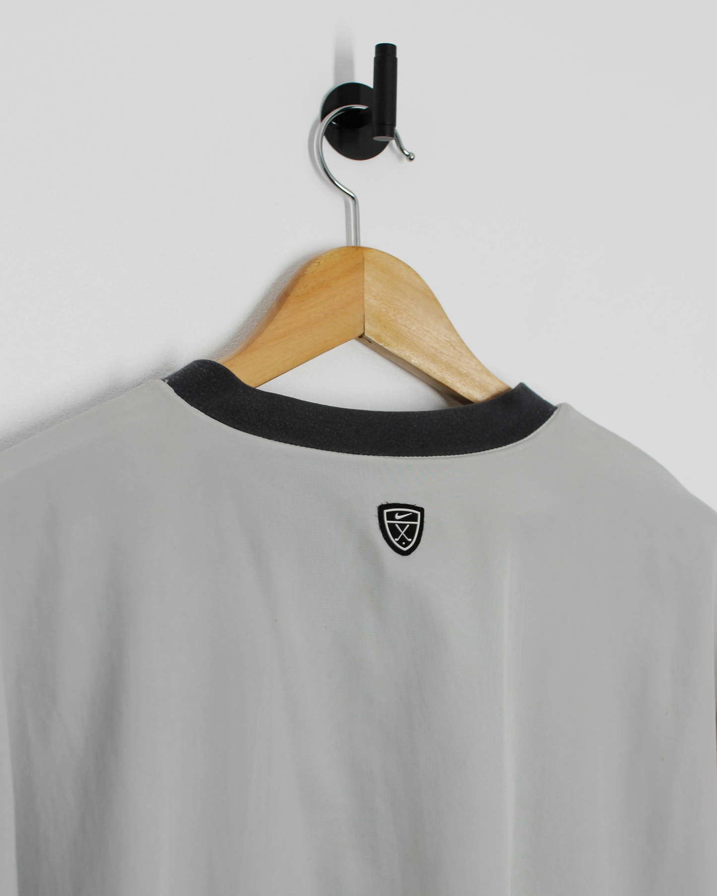 00s Nike Shield Logo Reversible Grey/Cream Pullover (XL)