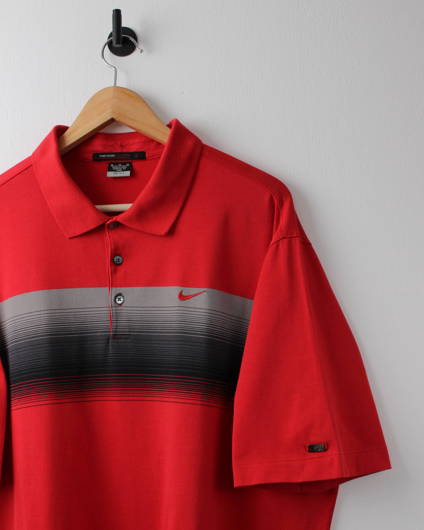 00s Nike Tiger Woods Red Gradient Graphic Polo (XL)