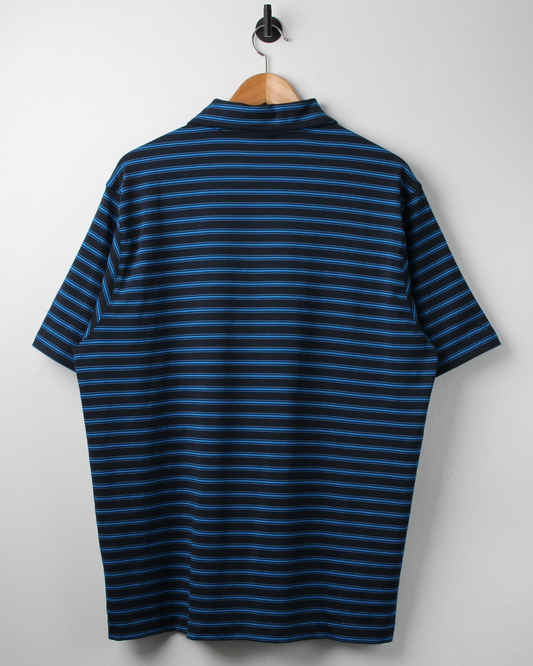 Modern Nike Black/Blue Striped Polo (L)