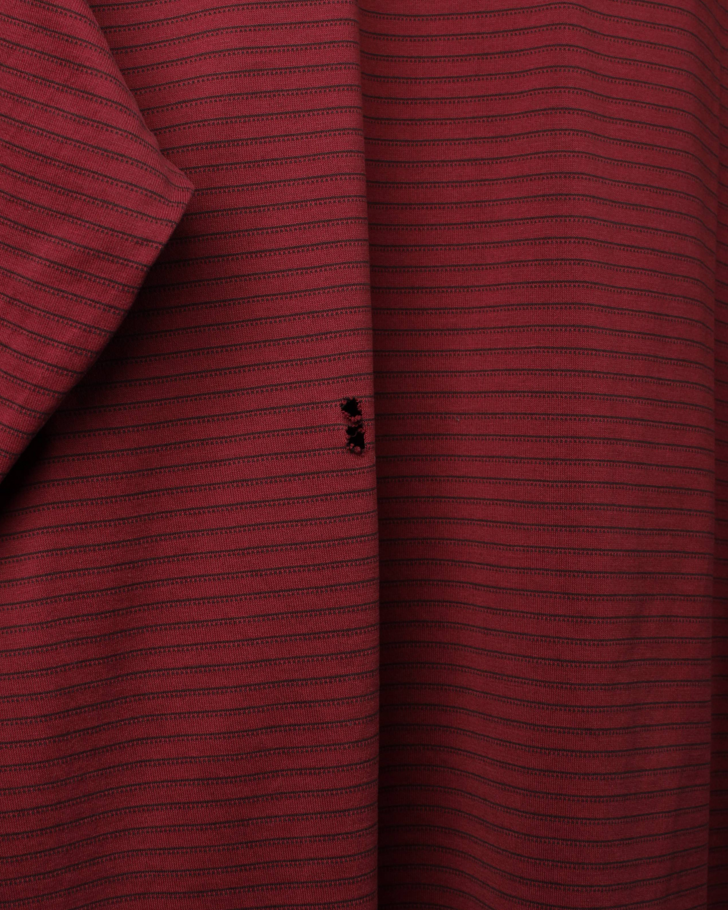 00s Nike Burgundy Striped Long Sleeve Polo (S)