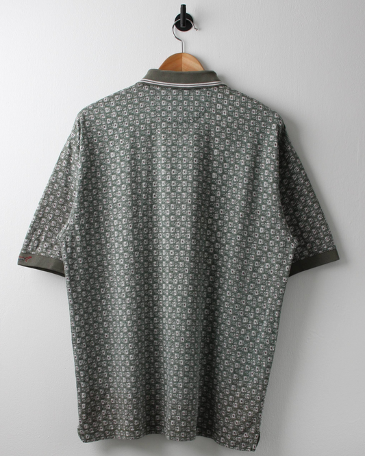 90s Greg Norman Green Abstract Print Polo (M)