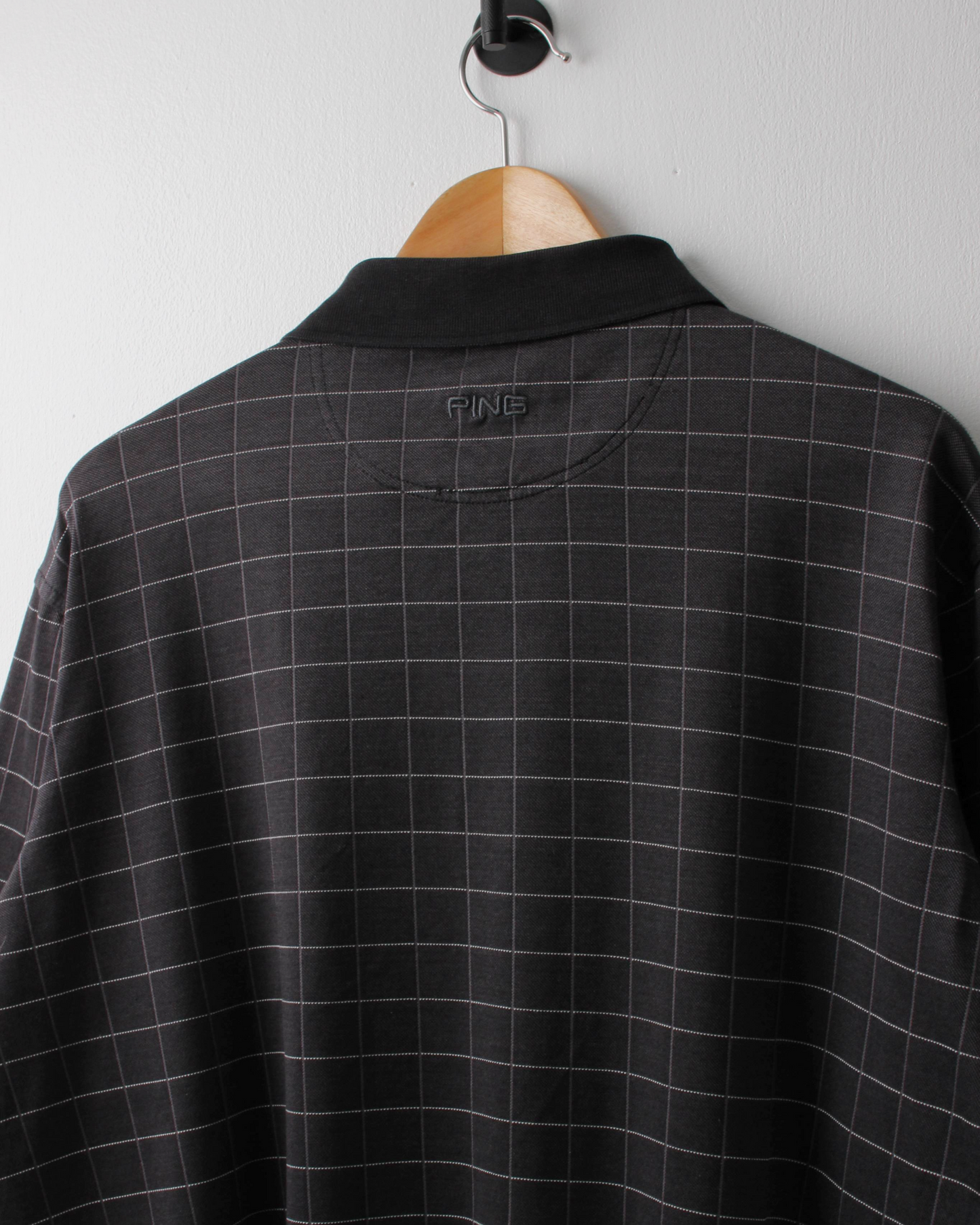 00s Ping Black Chequered Polo (M)
