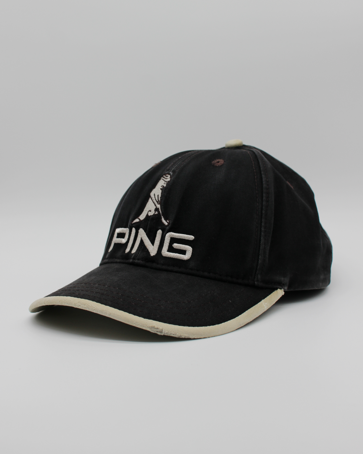 90s Ping ‘Mr Ping’ Logo Black & White Cap