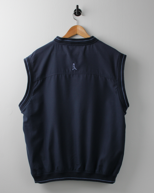 00s Ping ‘Mr Ping’ Logo Navy Windbreaker Golf Vest (L)
