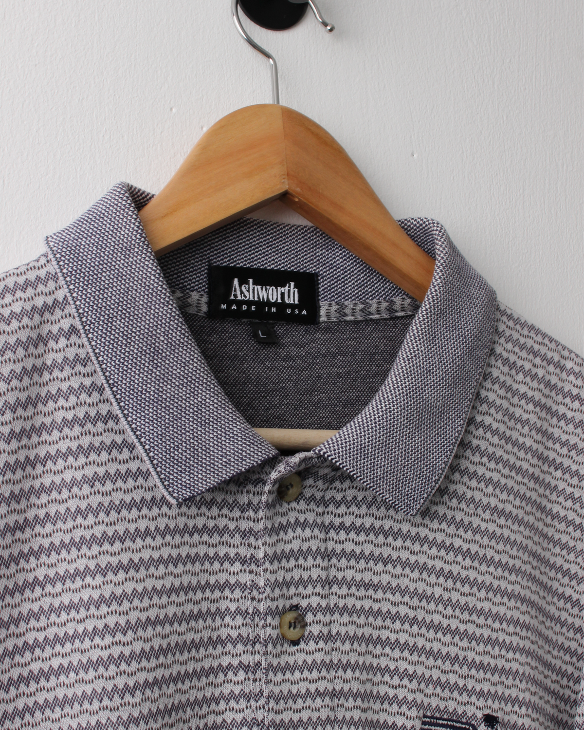 90s Pebble Beach Patterned Polo by Ashworth (XL)