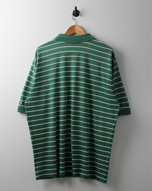 00s Masters Green & White Striped Polo (L)