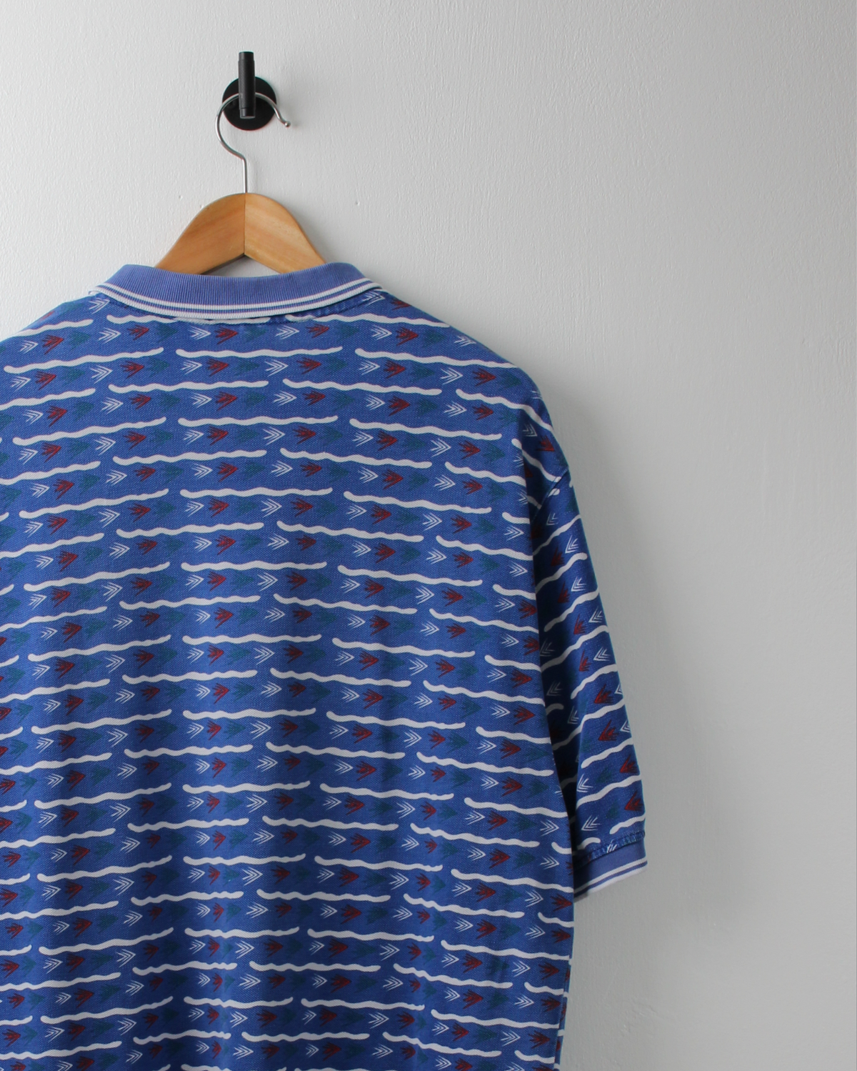 90s Reebok Blue & White Abstract Polo (XL)