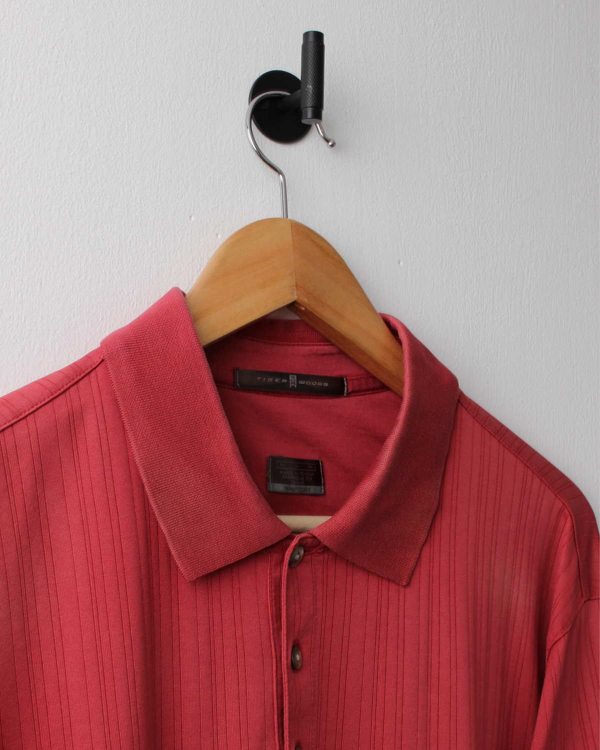 00s Nike Tiger Woods Red Textured Polo (M)