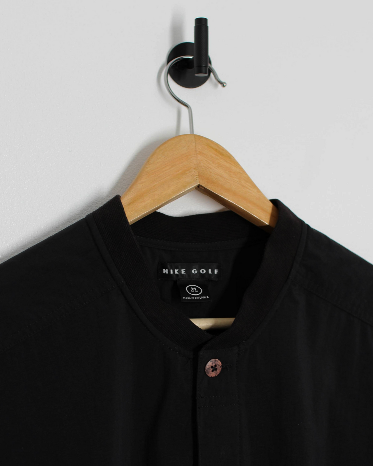 90s Nike Black Buttoned Windbreaker (M)