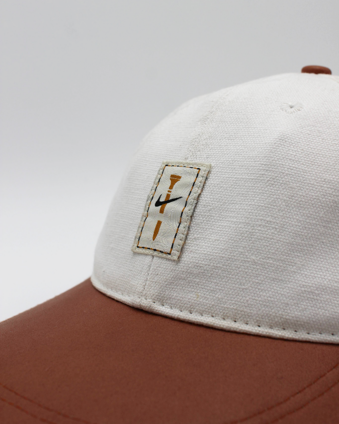 90s Nike Tee Logo Long Visor Leather Cap
