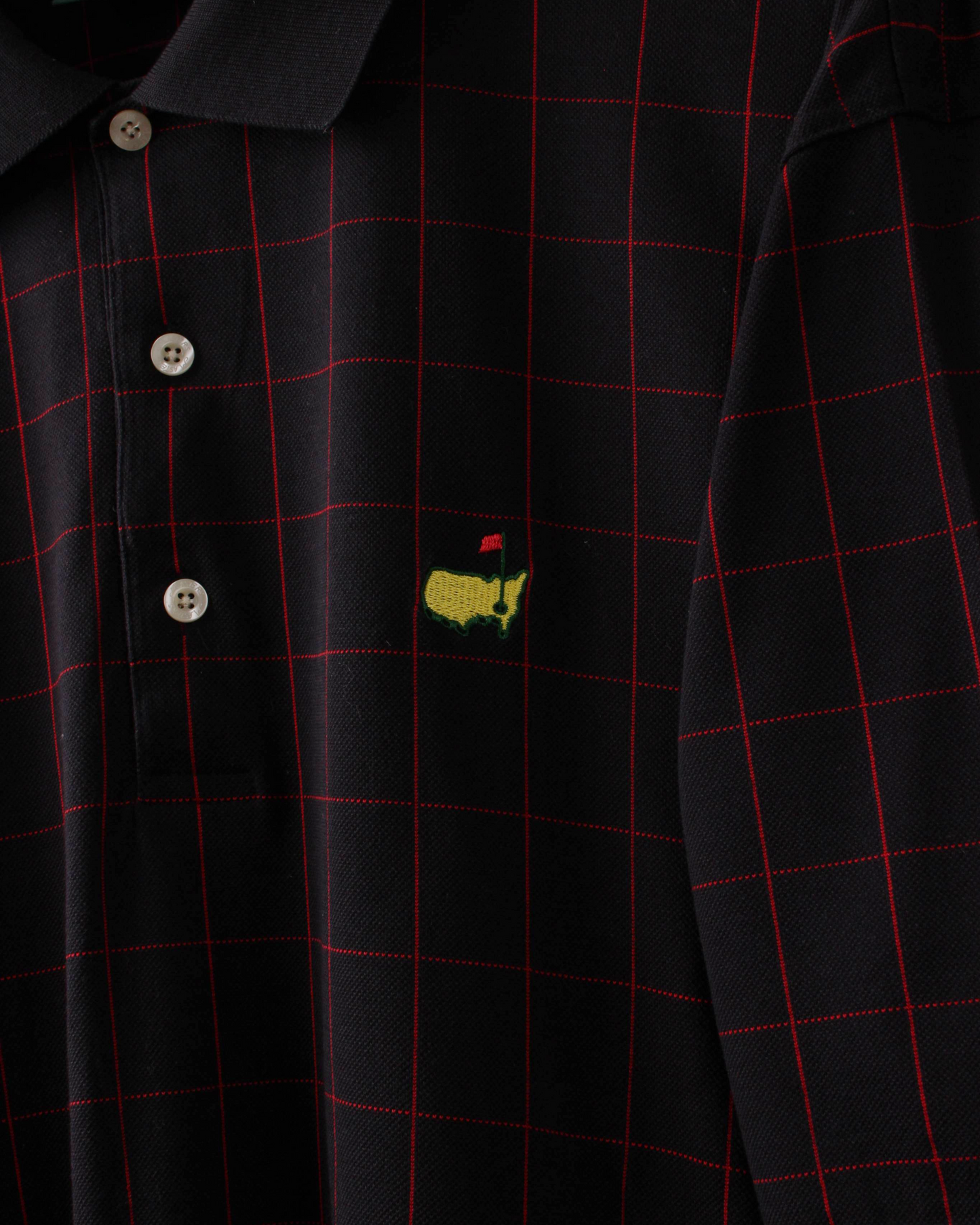 90s Masters Black & Red Chequered Polo (L)