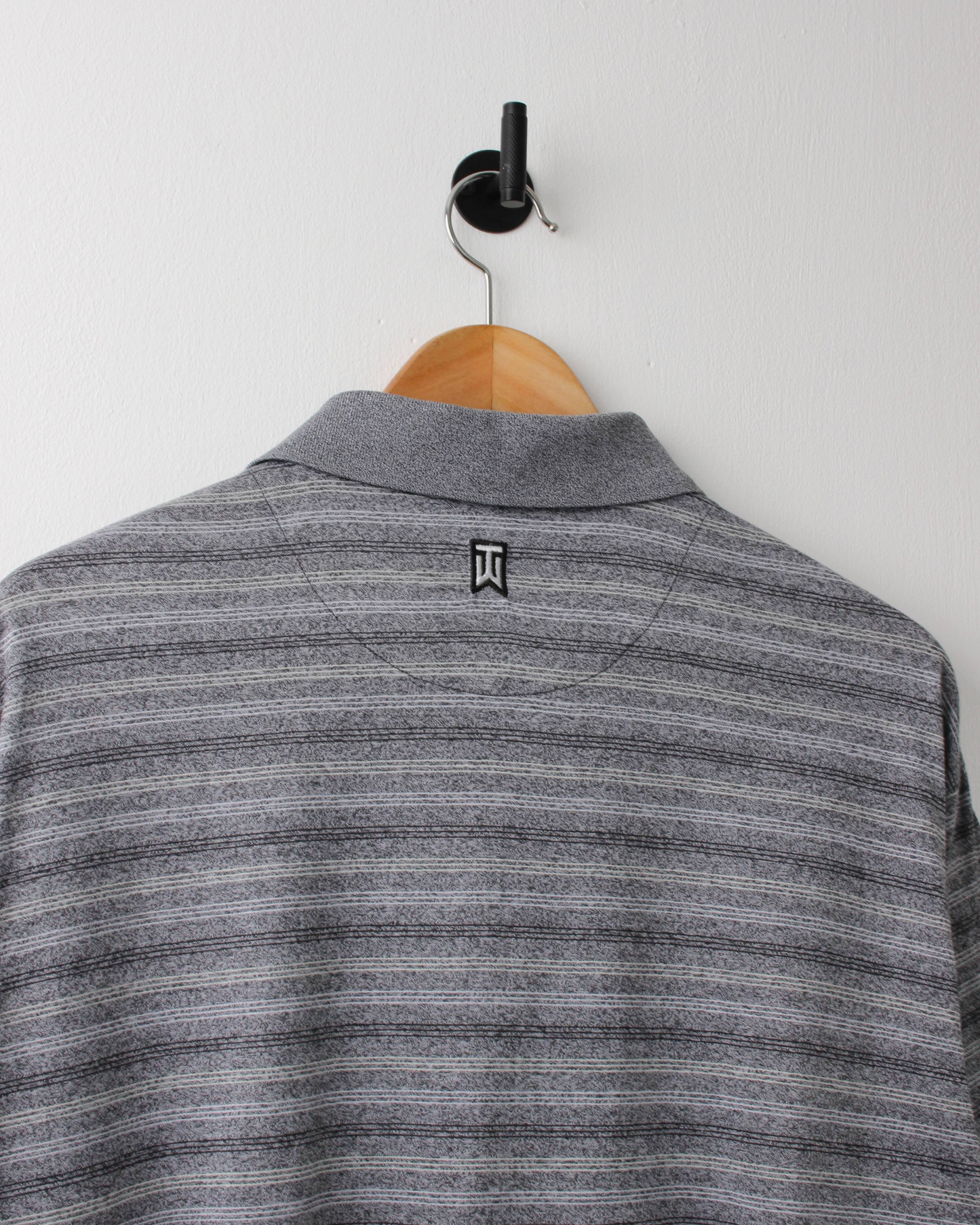 00s Nike Tiger Woods Grey Striped Polo (XL)