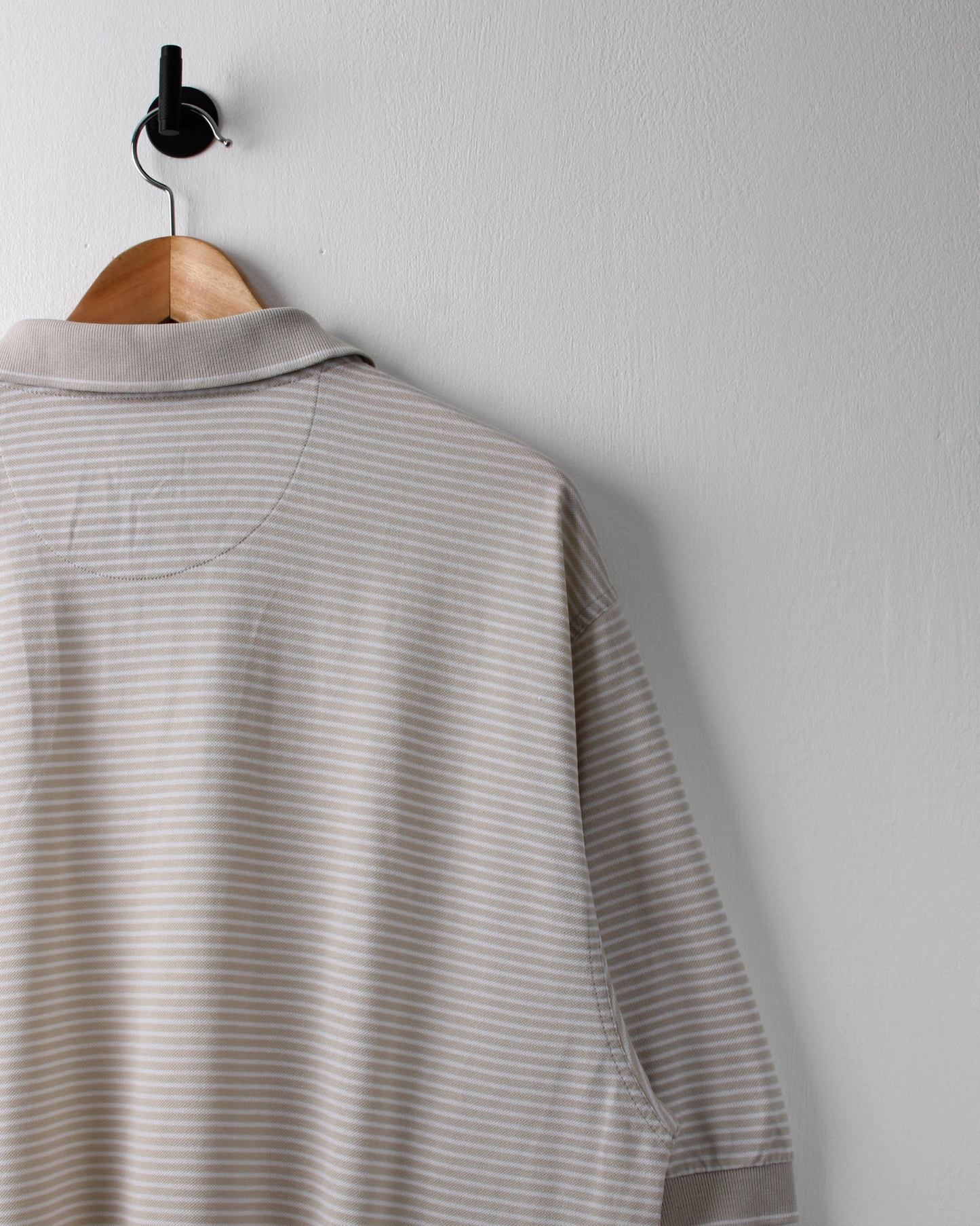 90s Nike Cream & White Striped Polo (XL)