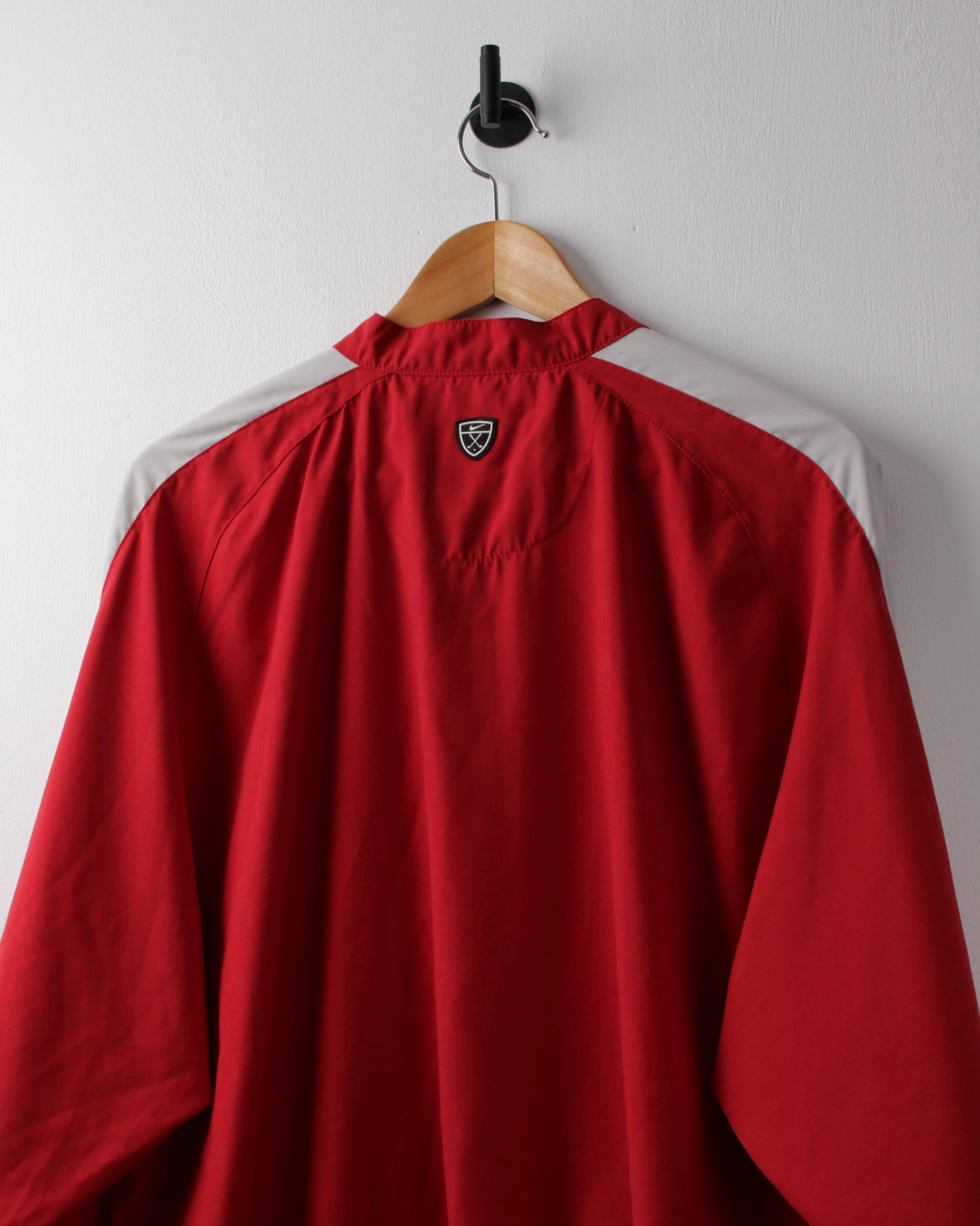 00s Nike Red & White Lightweight Quarterzip Windbreaker (L)