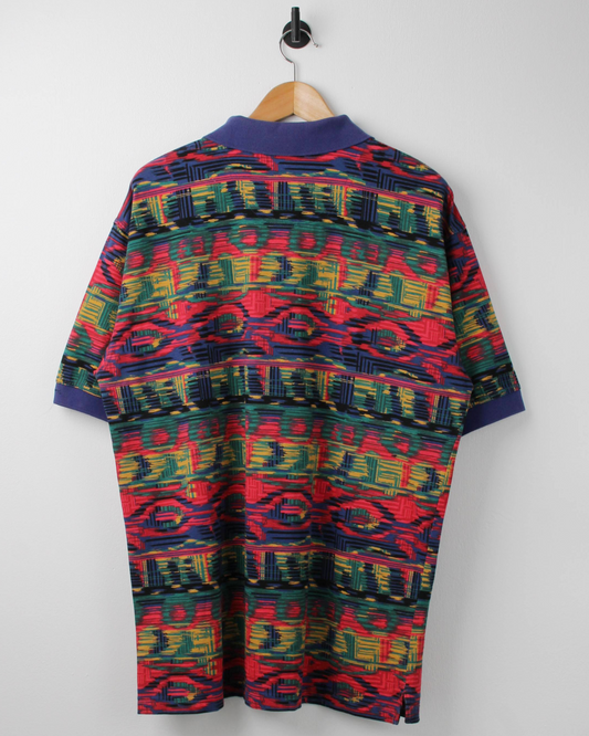90s Reebok Multicoloured Abstract Polo (M)