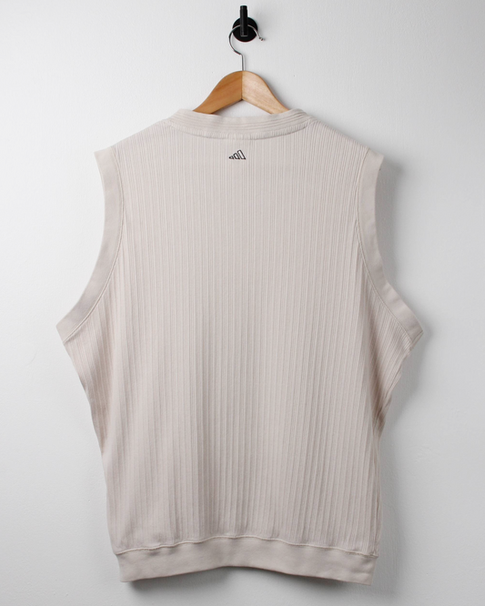 90s Adidas Beige Textured Golf Vest (S)