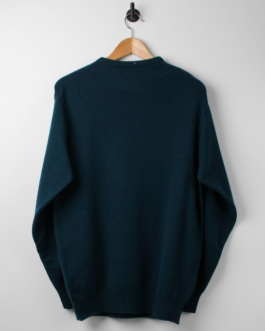 00s Lyle & Scott Teal Graphic Knit with Tags (M)