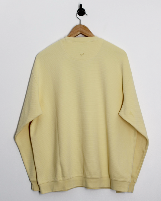 00s Callaway Yellow Ribbed Crewneck Sweatshirt (M)