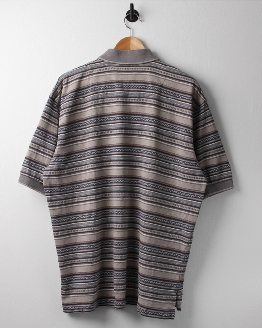 90s Ashworth Abstract Striped Polo (L)