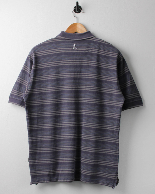 00s Ping ‘Mr Ping’ Logo Blue Striped Polo (S)