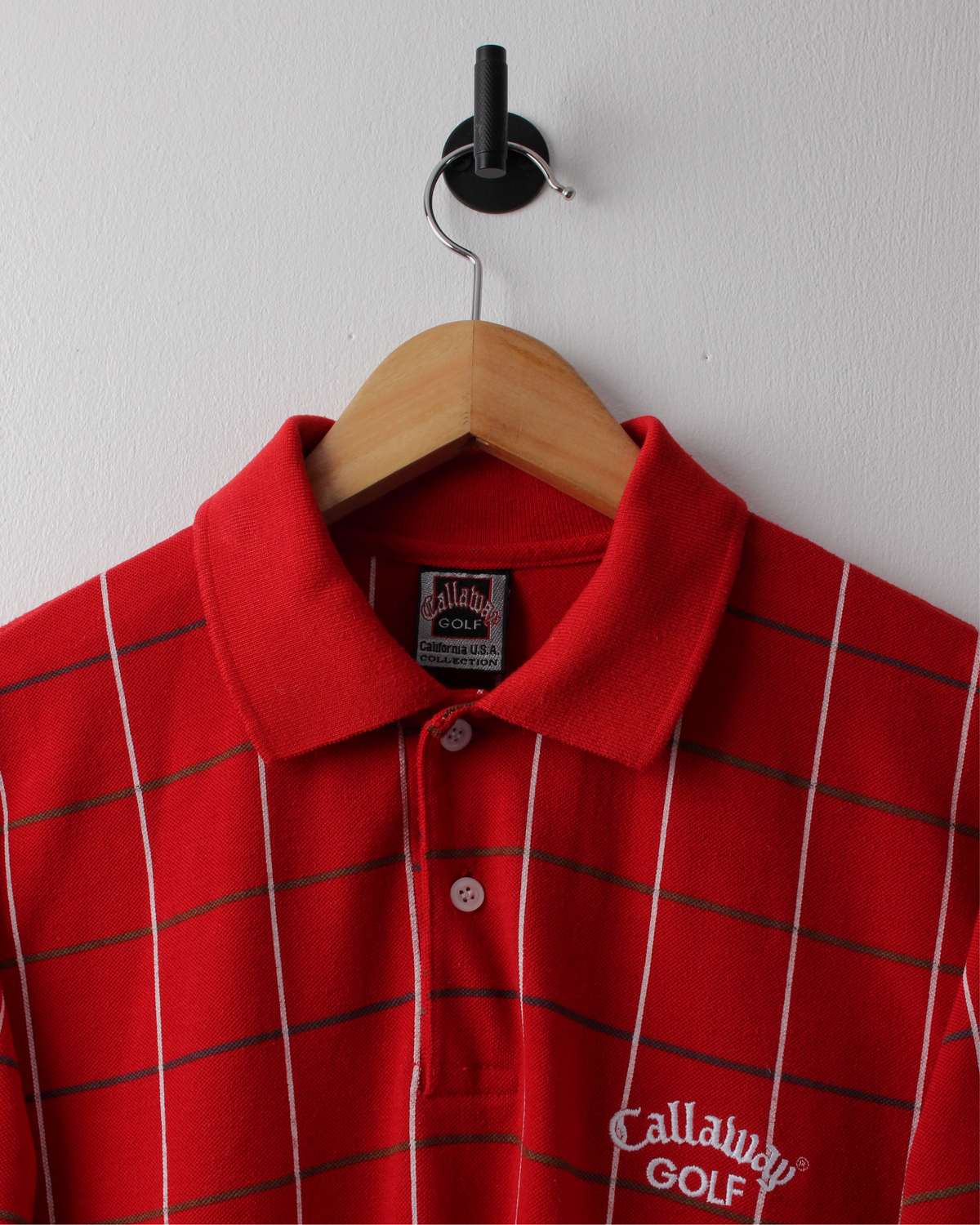 90s Callaway Red Chequered Polo (S)