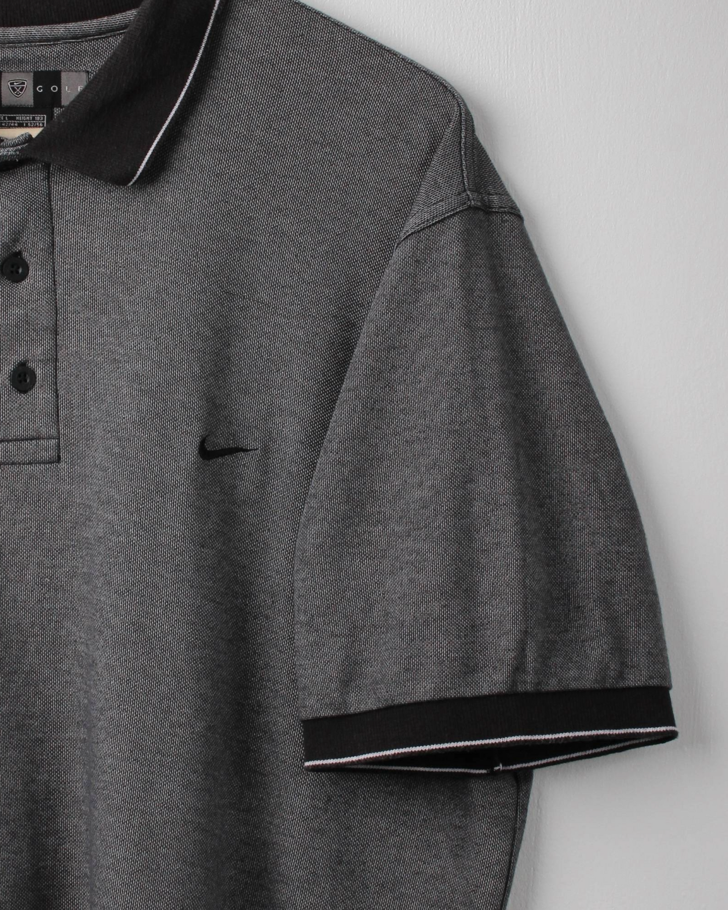 00s Nike Grey/Black Polo (L)