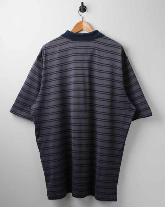 90s Nike Grey/Navy Polo-Shirt (XL)