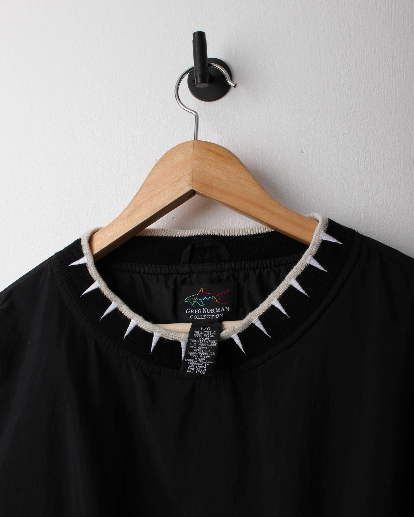 90s Greg Norman Black Crewneck Windbreaker (L)