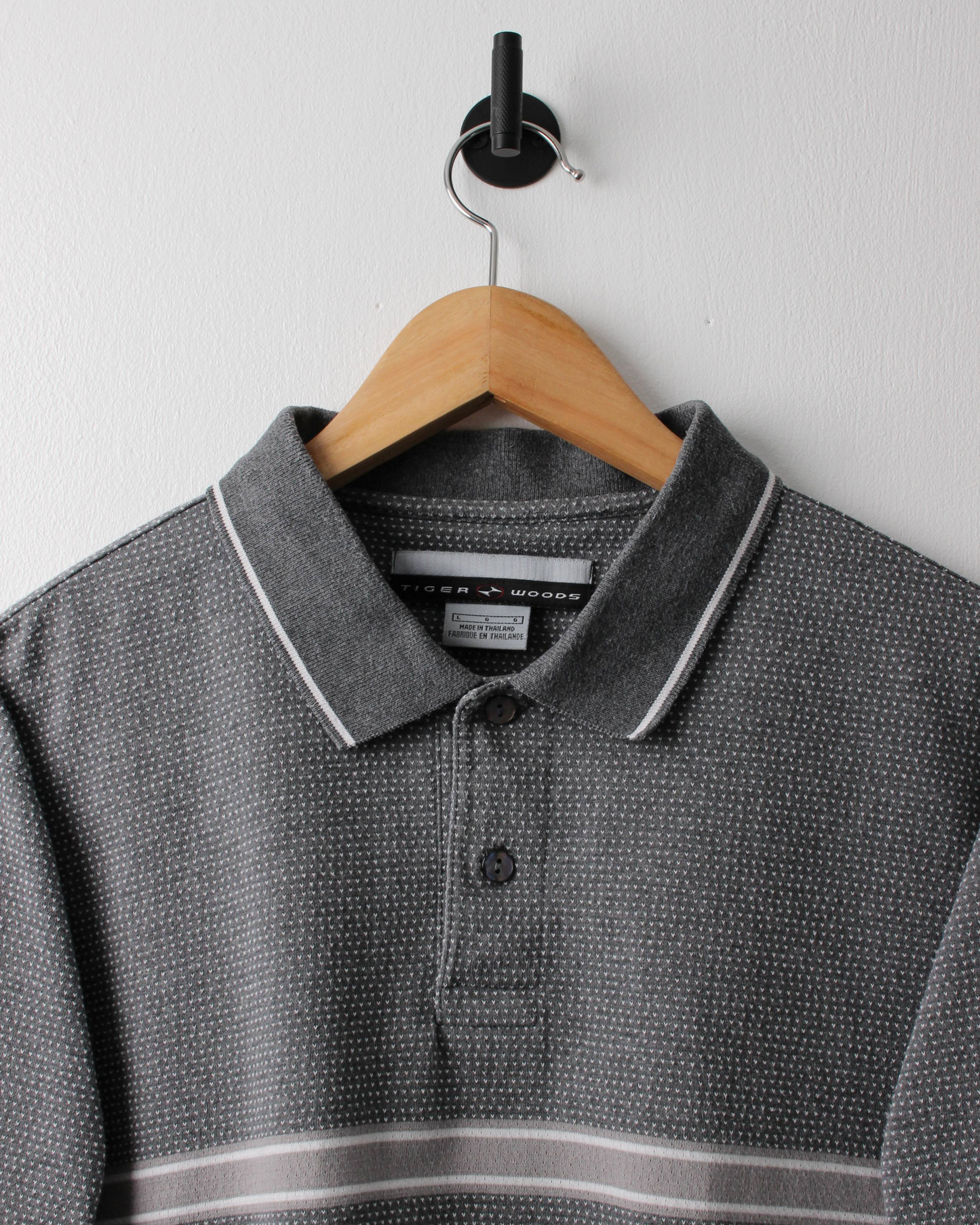 90s Nike Tiger Woods Shield Logo Patterned Polo (M)