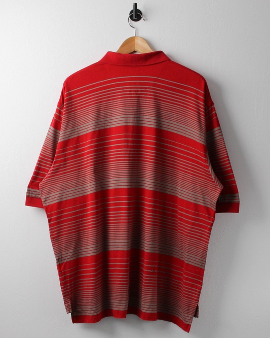 90s Nike Tiger Woods Yin Yang Red Striped Polo (XL)